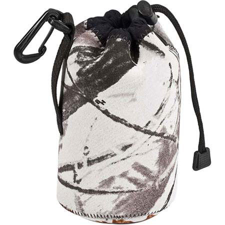 LensCoat Soft Neoprene LensPouch Bag, Large Wide, 4.5"D x 8"L, - Realtree Hardwoods Snow image
