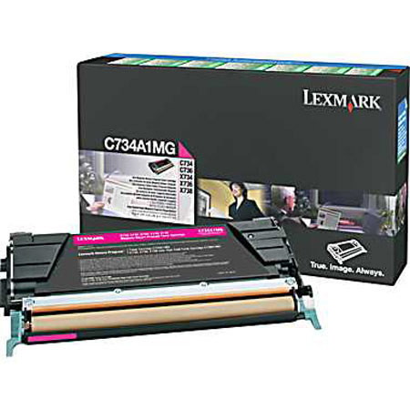 Lexmark C734A1MG Magenta Toner Cartridge for C734, C736, X734, X736 & X738 Series Printers, 6000 Pages Yield