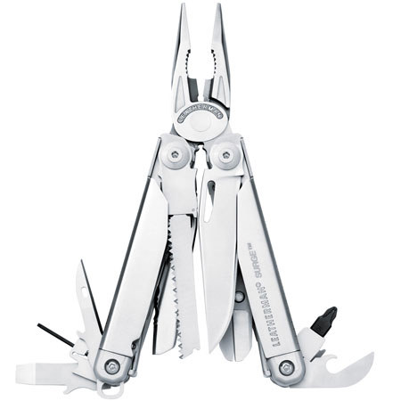 Leatherman Surge Powerhouse Stainless Steel Multi-Tool with Sheath, 21 Tools in 1