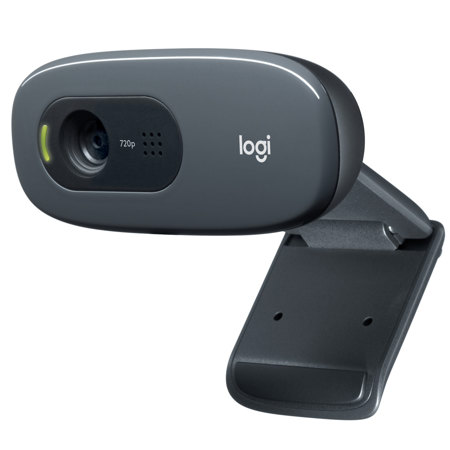 Logitech C270 3MP USB 2.0 Webcam, 1280x720 Resolution, Built-in Mic, Black