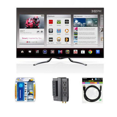 Cyber Monday LG 55GA6400 55' 1080p, 120Hz, Dual Core, EDGE LED TV - Bundle - with Sanus Systems ELM202 6-Outlet Surge Protector, Xtreme Cables HDMI 1.4 Audio/Video 6' C