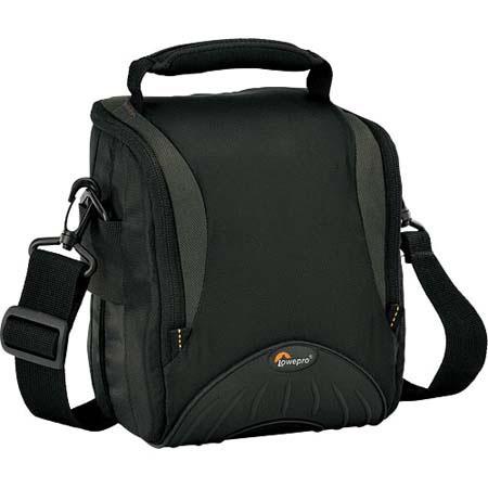Lowepro Apex 120 All Weather Shoulder Bag for Compact Digital Cameras or Digital SLRs, Single Compartment Design, Black / Gray