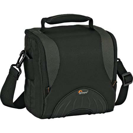 Lowepro Apex 140 All Weather Shoulder Bag for Compact Digital Cameras or Digital SLRs, Single Compartment Design, Black / Gray image