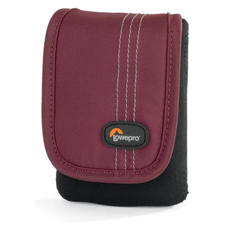 Lowepro Dublin 10 Camera Pouch for Ultra-Compact Point/Shoot Camera /Camcorder, Black/Bordeaux Red