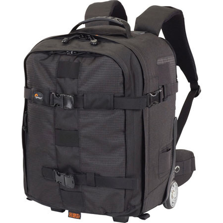 Lowepro Pro Runner X350 AW Photo Rolling Backpack for DSLR with Grip &amp; 70-200 f/2.8 Attached Lens, 15.4&quot; Laptop &amp; Accessories - Black image