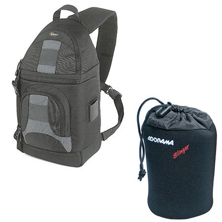Lowepro SlingShot 200 AW, All-Weather BackPack/Sling Bag Converter With Adorama Slinger Water Bottle Holder image