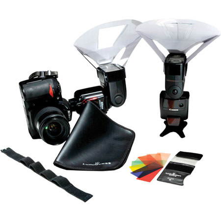 LumiQuest Wedding/Event Kit with Quik Bounce Light Modifier, FXtra Has Gel Holder, UltraStrap Strap