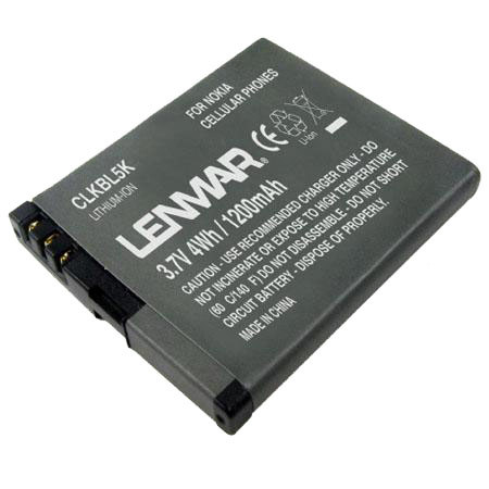 Lenmar CLKBL5K Lithium-Ion 3.7v / 1200mAh Battery, Fits Nokia N86, N85