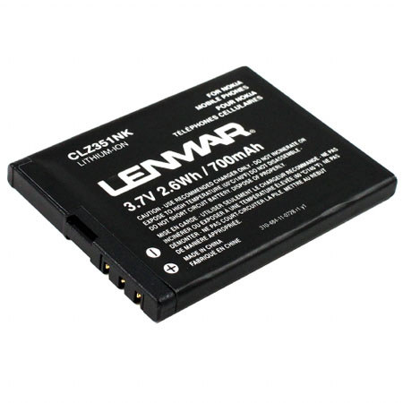 Lenmar CLZ351NK Lithium-Ion 3.7v / 700mAh Battery, Fits Nokia 3711, Slide 2680, Supernova 7610 Cellular Phones