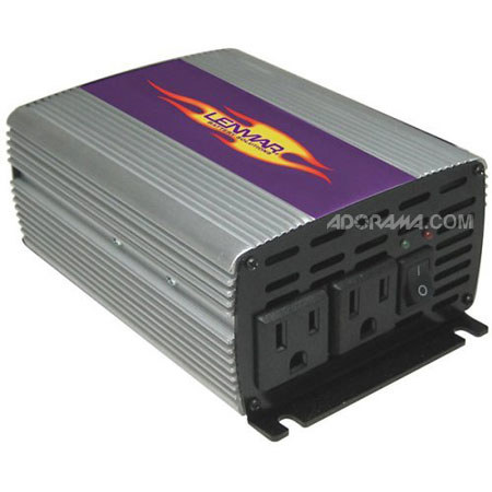 Lenmar N-Verter 600 watt Maximum, 500 watt Continuous High Output DC to AC Power Inverter with Aluminum Chassis & Clip Leads.