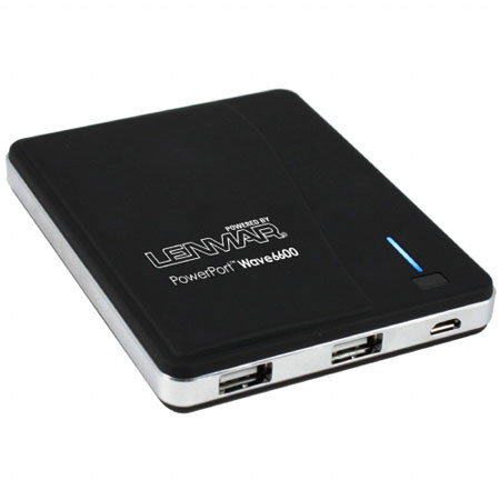 Lenmar PowerPort Wave 6600 Portable Battery and Charger for iPad/Tablets, Smartphones