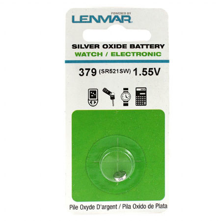 Lenmar WC379 Silver Oxide Battery 1.55V / 16 mAh - Replaces SR521SW Watch Battery