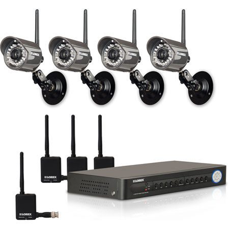 Lorex 8-Ch 500GB HDD DVR with Digital Wireless Security Camera System, Expandable to 2TB (4 x 500GB HDDs), 4 Wireless Cameras & 4 Receivers