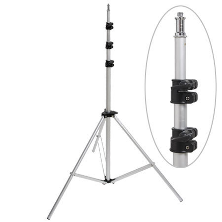 Adorama 13' High, Chrome, Air-Cushion Lightstand, 4 Section. image