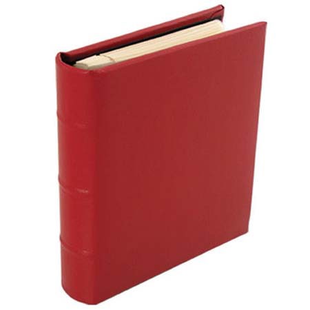 Malden International Gramercy Leather Collection Series, Ringbound Photo Album, Holds 50 4" x 6" Photos, 1 per Page, Color: Red image