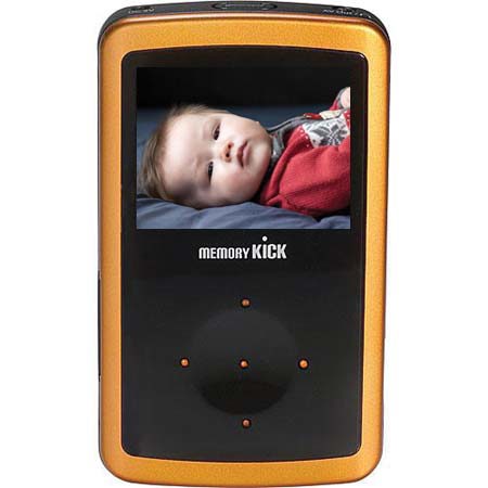 Memory Kick 30 GB MediaCenter Portable Multimedia Photo Viewer &amp; Manager with USB 2.0 Interface - Orange image