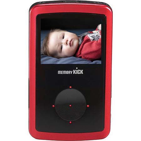 Memory Kick 30 GB MediaCenter Portable Multimedia Photo Viewer &amp; Manager with USB 2.0 Interface - Red image