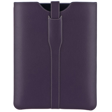 M-Edge Genuine Leather Page Sleeve for Apple iPad - Pebbled Purple
