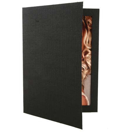 B. Oshrin Firenza, Picture Folder Frame for a 5" x 7" Photo, Pack of 10, Color: Black Textured Stock. image