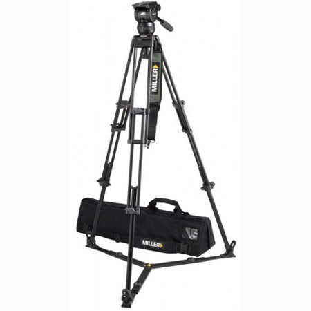 Miller Compass 15 Fluid Head System 1827 with 2 Stage 75mm Alloy Tripod & Ground Spreader - Supports 55 lbs., Max. Height 61.4"