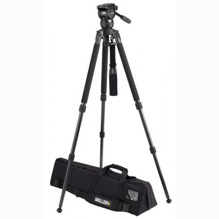 Miller Compass 15 Fluid Head System 1833 with Solo DV 2 Stage Carbon Fiber Tripod - Supports 44 lbs., Max. Height 63.5"