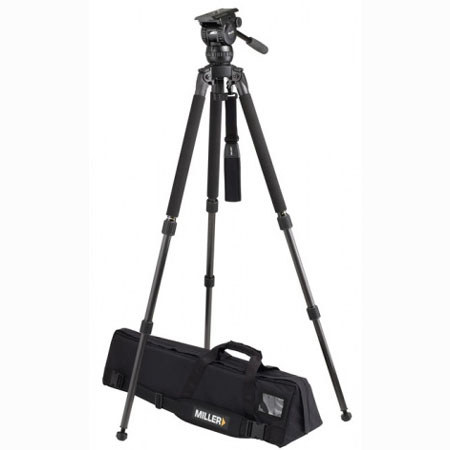 Miller Compass 20 Fluid Head System 1844 with Solo DV 2 Stage Alloy Tripod - Supports 44 lbs., Max. Height 63.5"