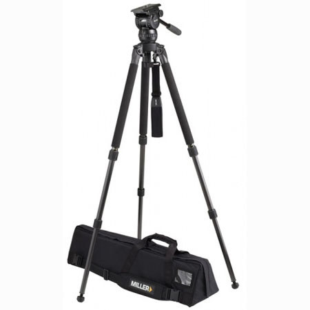 Miller Compass 20 Fluid Head System 1846 with Solo DV 2 Stage Carbon Fiber Tripod - Supports 44 lbs., Max. Height 63.5"