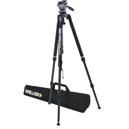 Miller System DS-10 Solo DV Carbon Fiber System, DS-10 Fluid Head, with Solo DV 1501 Carbon Fiber Tripod, and Soft Case, Supports 11 lbs. image