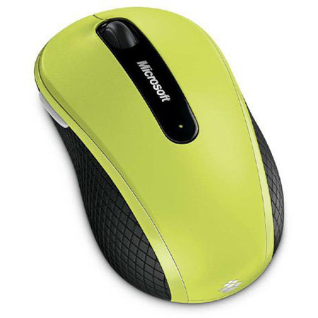 Microsoft Wireless Mobile Mouse 4000, USB, 4 x Button, Lime Green image