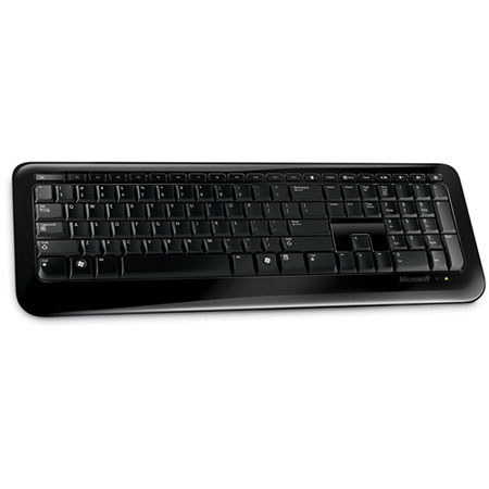 Microsoft Wireless Keyboard 800, USB, 2.4 GHz Wireless Frequency, 15' Wireless Frequency Range, Black
