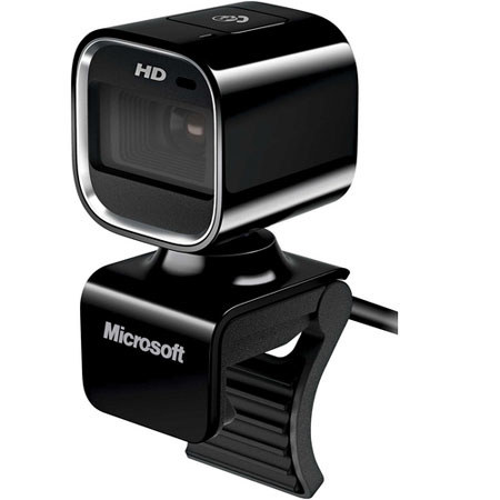 Microsoft LifeCam HD6000 Web Cam with Software for Notebooks, 720p HD Video Recording, 360 Degree Lens Rotation, USB Connector image