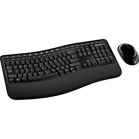 Microsoft Wireless Comfort Desktop 5000 Keyboard and Mouse, USB, 2.4GHz Wireless Frequency Range, Up to 30' Wireless Range