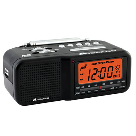 Midland WR-11 Analog Desktop Weather Alert Radio with Alarm Clock