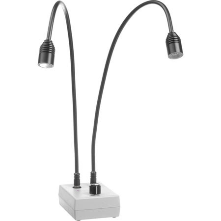 MK Digital Direct Dual Mini Stereo Lights 350-2 - Two High-Intensity Digital LED Stereo Microscope Spot Lights each with 18" Goose Neck, 5800°K,