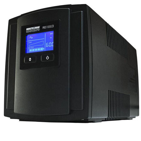 Minuteman PRO1100LCD 1100 VA Line Interactive UPS with 8 Outlets, 760 Joules
