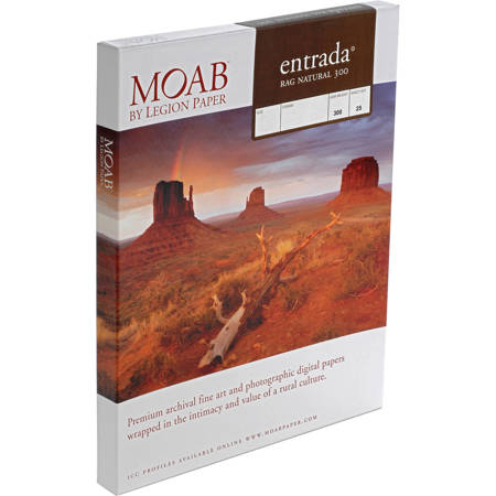 Moab Entrada Fine Art, 2-Side Natural Matte Inkjet Paper, 22.5 mil., 300gsm, 8.5" x 11", 25 Sheets. image