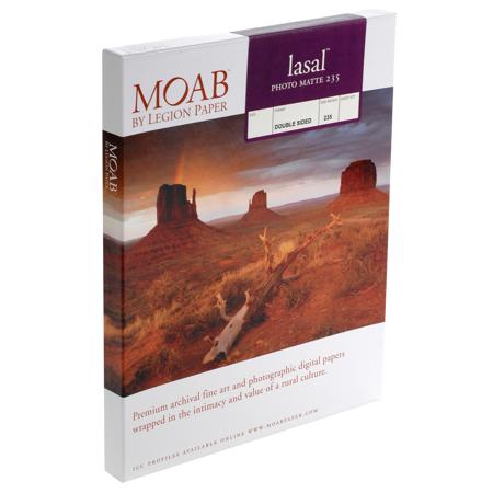 Moab Lasal Photo Matte, Double Sided, Bright White Archival Inkjet Paper, 235gsm, 7" x 10", 50 Cards image
