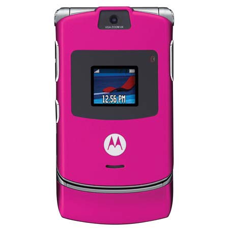Motorola MOTORAZR V3 Unlocked Cellular Phone for T-Mobile with Integrated VGA Camera, GSM Technology, Magenta Pink image
