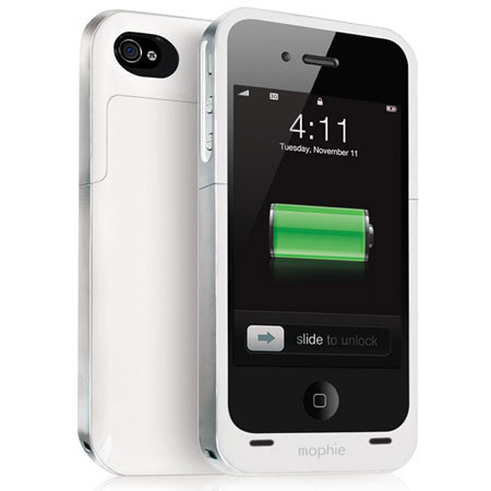 Mophie Juice Pack Air Rechargeable External Battery Case for iPhone 4/4s, White