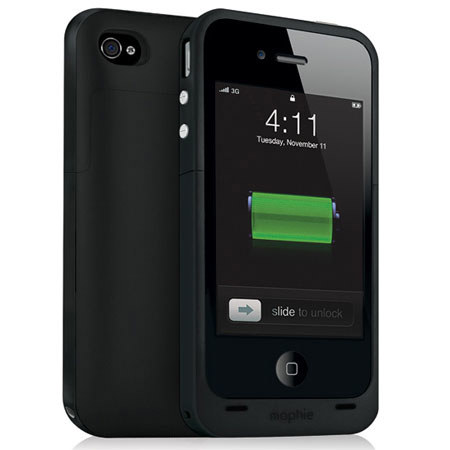 Mophie Juice Pack Plus Rechargeable External Battery Case for iPhone 4/4s, Black