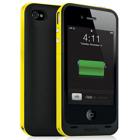 Mophie Juice Pack Plus Rechargeable External Battery Case for iPhone 4/4s, Yellow