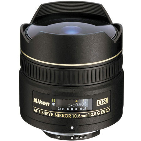 Nikon 10.5mm f/2.8G ED-IF AF DX Fisheye Nikkor Lens F/DSLR Cameras - Grey Market