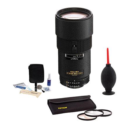 Nikon 180mm f/2.8D ED-IF AF Nikkor Lens - U.S.A. Warranty - Accessory Bundle with Tiffen 72mm Photo Essentials Filter Kit, Professional Lens Cleaning Kit, Adorama Hurricane Blower