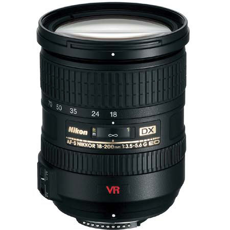 Nikon 18mm - 200mm f/3.5-5.6G ED IF AF-S DX VR-II Wide Angle Telephoto Zoom-Nikkor Lens - Grey Market image