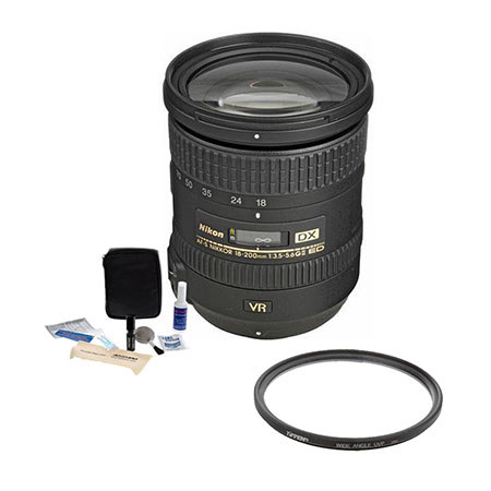 Nikon 18-200mm f/3.5-5.6G ED IF AF-S DX VR II Nikkor Lens - U.S.A. Warranty - Accessory Bundle with Tiffen 72mm UV Wide Angle Filter, Digital Camera & Lens Cleaning Kit