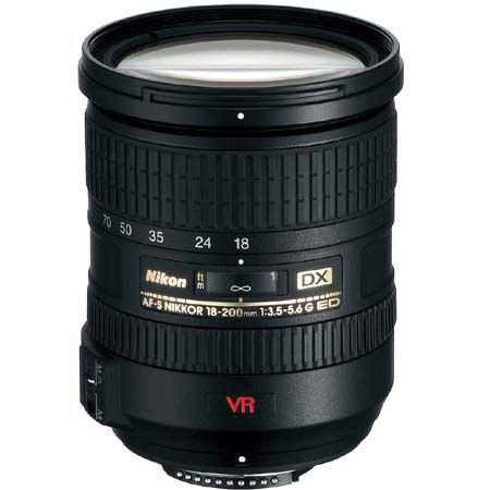 Nikon 18mm - 200mm f/3.5-5.6G ED IF AF-S DX VR-II Wide Angle Telephoto Zoom-Nikkor Lens with 5 Year U.S.A. Warranty image
