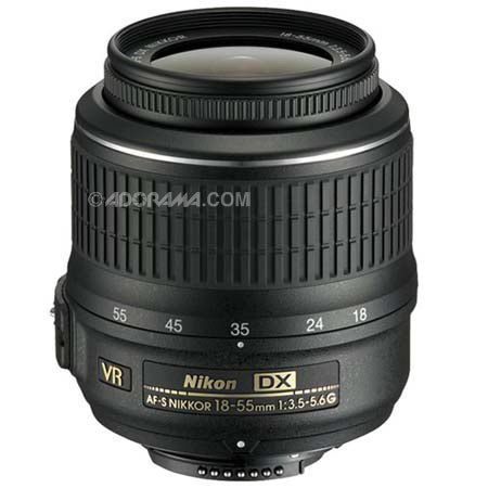 Nikon 18mm - 55mm f/3.5-5.6G AF-S DX (VR) Vibration Reduction Wide Angle Autofocus Zoom Lens, Gray Market image