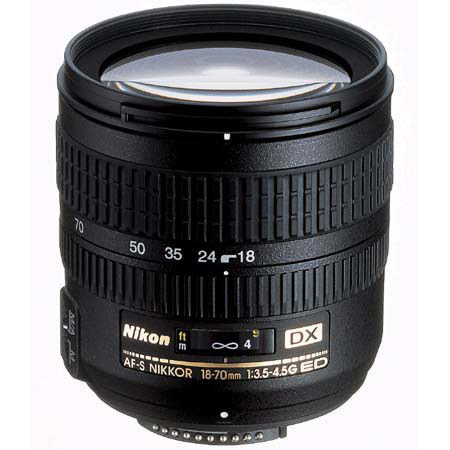 Nikon 18mm - 70mm f/3.5-4.5G ED IF AF-S DX Wide Angle Autofocus Zoom Lens,Gray Market. image