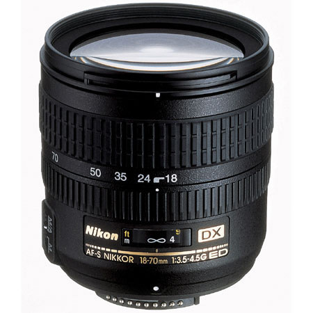 Nikon 18mm - 70mm f/3.5-4.5G ED IF AF-S DX Wide Angle Autofocus Zoom Lens - Refurbished by Nikon U.S.A. image