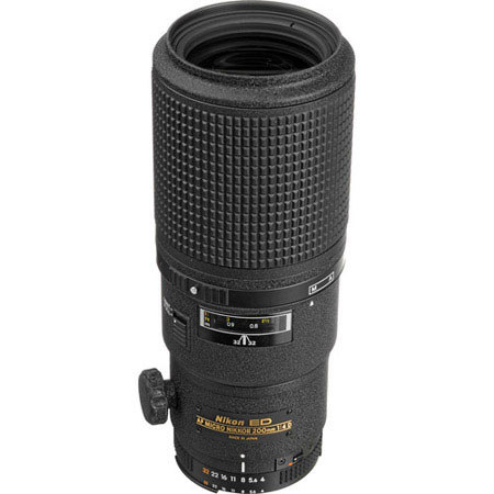 Nikon 200mm f/4D ED-IF AF Micro Telephoto Nikkor Lens with Case - Gray Market image